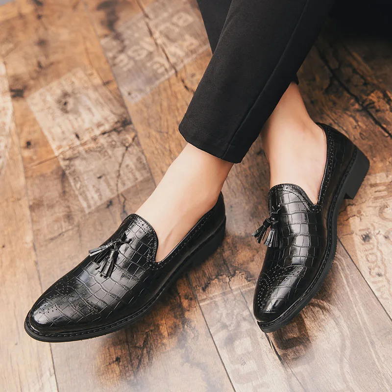 Мужская повседневная обувь Мокасины Кожаная на плоской подошве Zapatos Hombre Лоферы