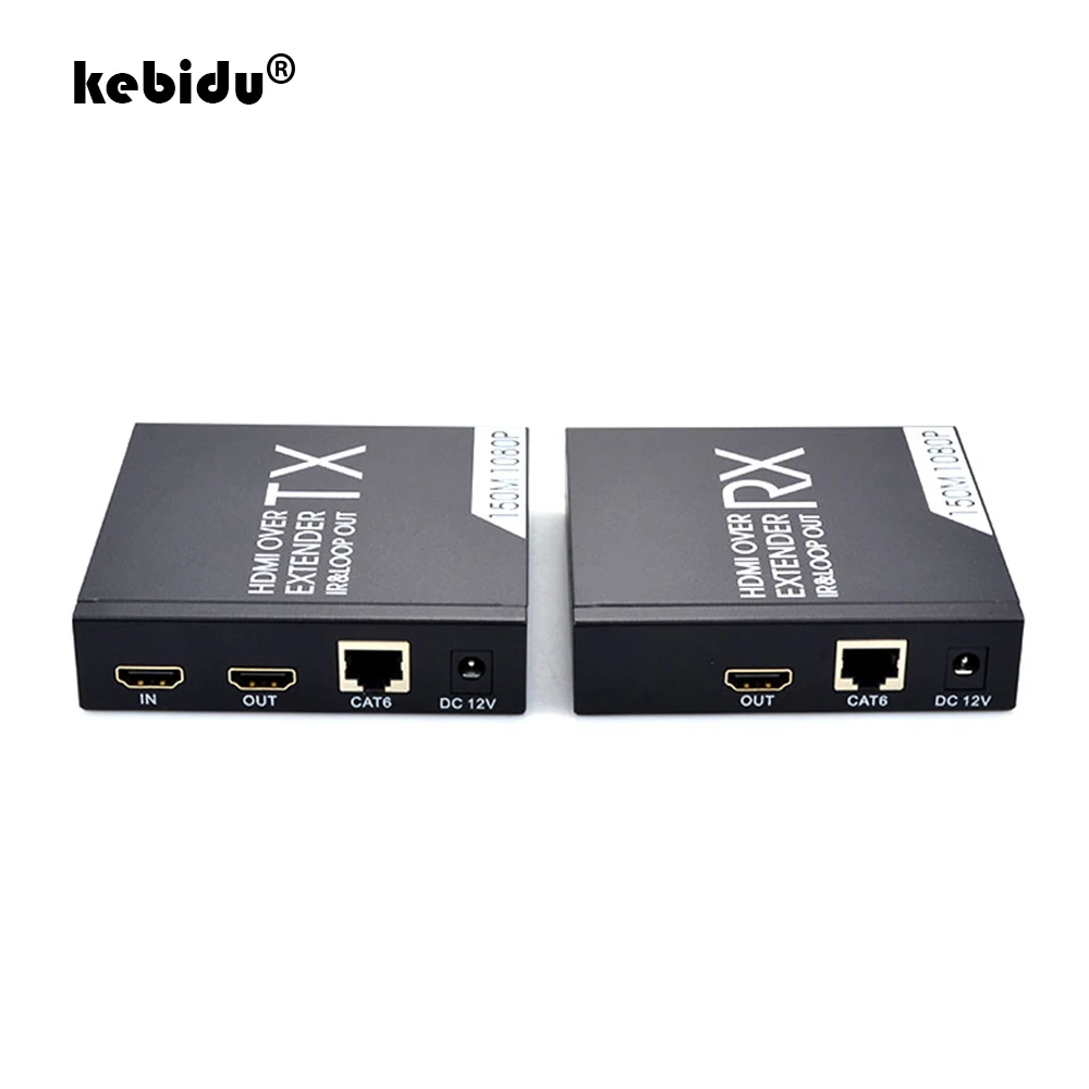 

150 м удлинитель с ИК-пультом 1080P HDMI-совместим с ретранслятором RJ45 TX RX через Cat5e/6 кабелей, поддержка POE Loop вывода