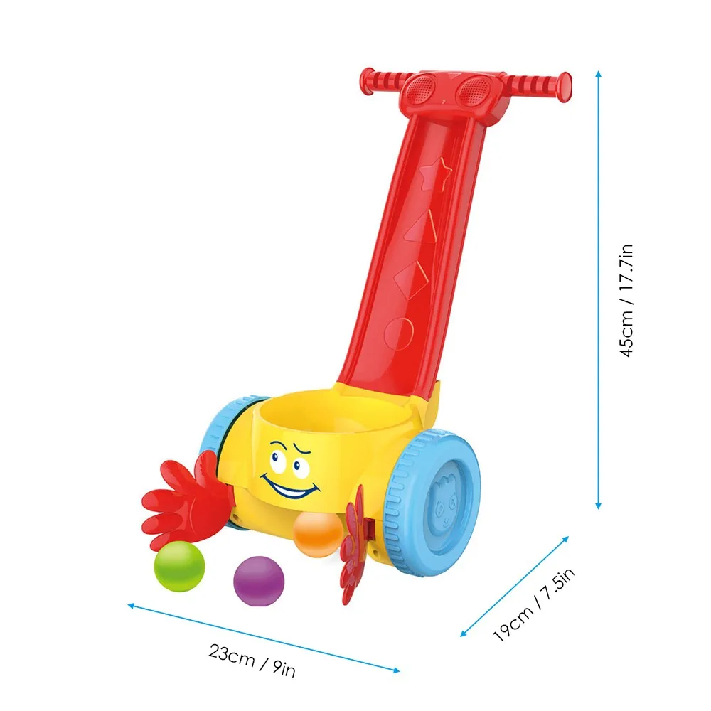Детский совок и вихревой мяч Поппер ходунки малыша музыка ходьба толчок игрушка