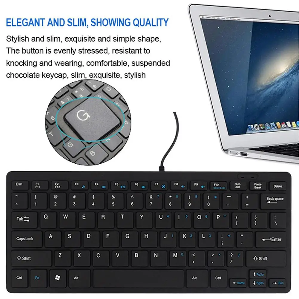 

Wired Keyboard Thin Light 78 Keys USB Mini Multimedia Keyboard For PC Computer Laptop Home Office Computer Keyboard