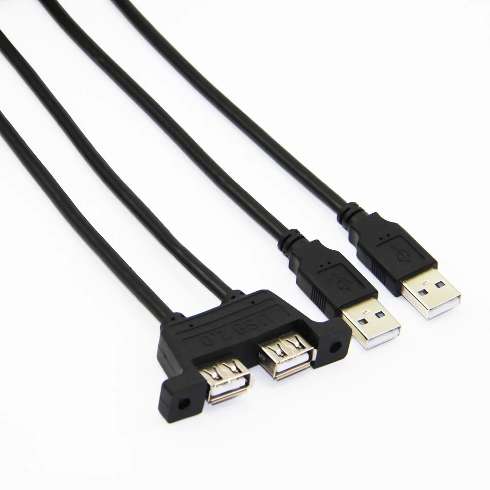 Кабель удлинитель Bochara с двумя USB 2 0 папа на два мама 30 см 50 см|usb 2.0 extension cable|usb male to