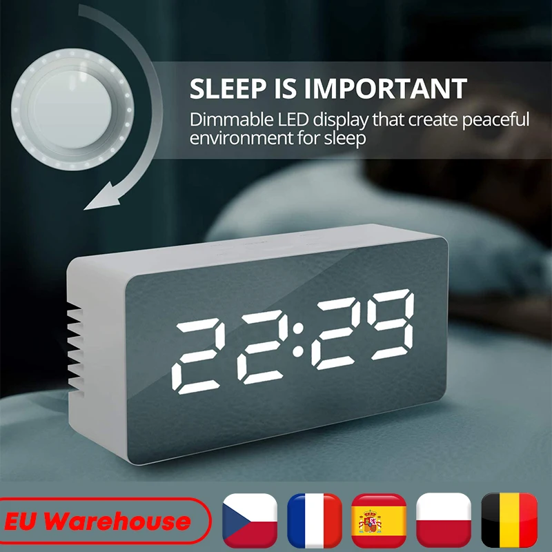 

LCD Digital Alarm Clock Reveil Numerique Table Clock Snooze Function LED Electronic Clock Children's Adult Bedroom Living Room