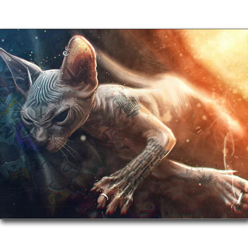 

3D Diamond Embroidery Animal Cute Sphynx Cat 5D DIY Diamond Painting Full Square Round Rhinestones Diamond Art Supreme sticker