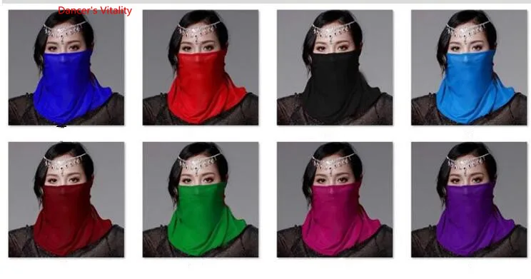 Женщины красная вуаль стандартное лицо костюмы для танца живота индия