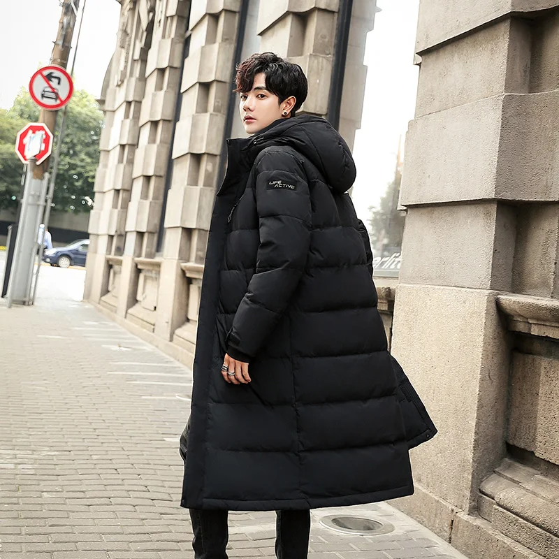 INS Men's Winter Jacket Couples Down Coats Men White Duck Down jacket Male Slim Fit Warm Parka High Quality X-Long Coat