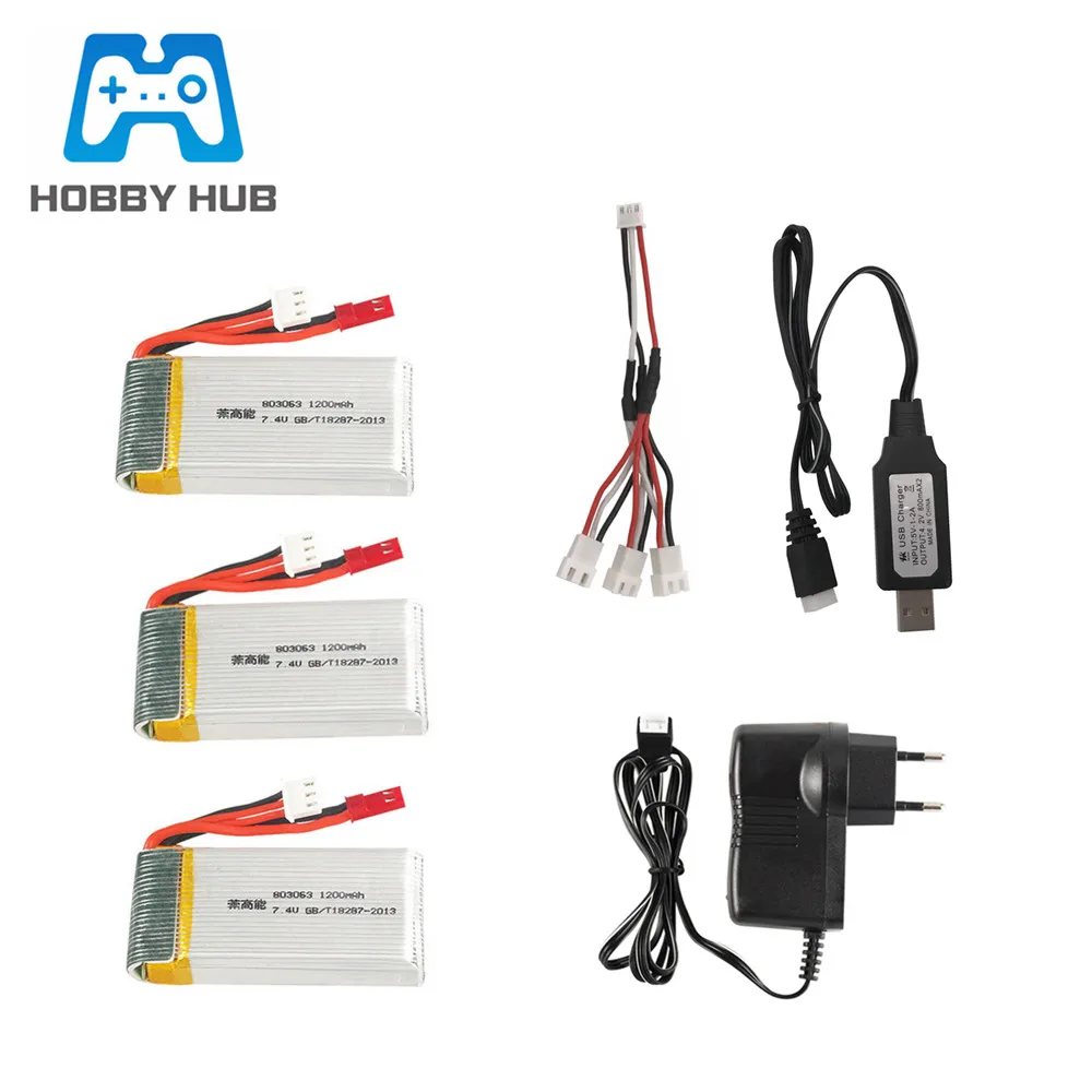 Lipo аккумулятор 7 4 В 1200 мАч 803063 30C для дрона Yi zhang X6 H16 MJX X101 X102 RC запасные части литий