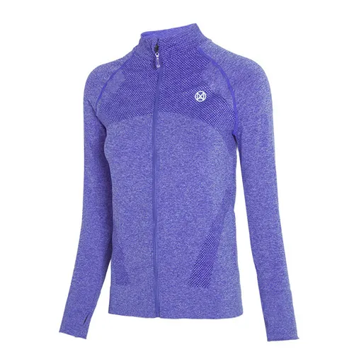 Royal blue Morematch Женская куртка для бега с отверстием для большого пальца, куртка для йоги, куртка на молнии, одежда для фитнеса, верхняя спортивная одежда для спортивного зала, толстовка - Цвет: Royal blue