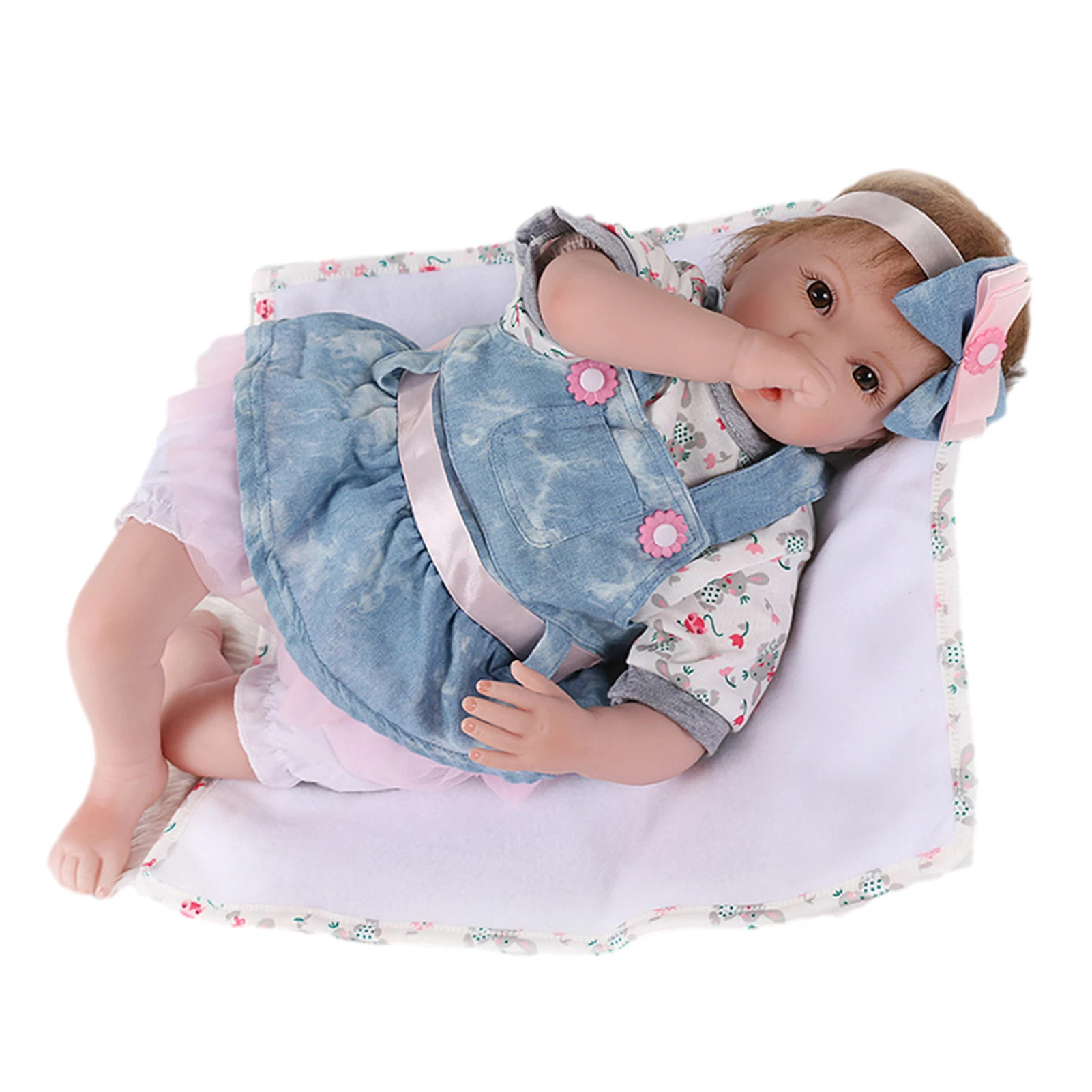 

Soft Full Body Silicone Reborn Doll Baby Doll 22 Inch Baby Adult Toy With Bottle And Pacifier