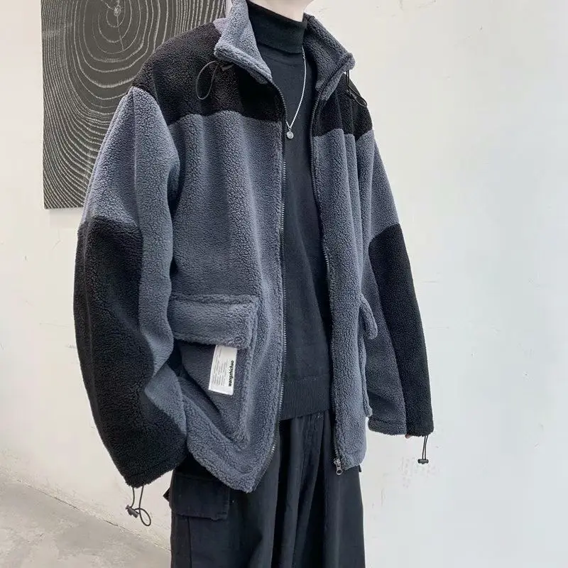 Мужская зимняя куртка из бархата ягненка модная свободная Толстая стеганая с