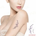 Водостойкая Временная тату-наклейка, сексуальный фиолетовый цветок, ветка для боди-арта, макияж, флэш-тату для мужчин, женщин и мужчин