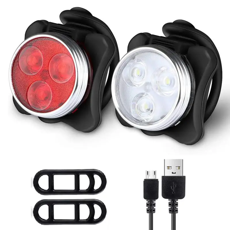 

Bicycle Light Set USB Charging LED Head Front Lamp Rear Lantern Waterproof Super Bright Cycling Tail Light Bike Accessories
