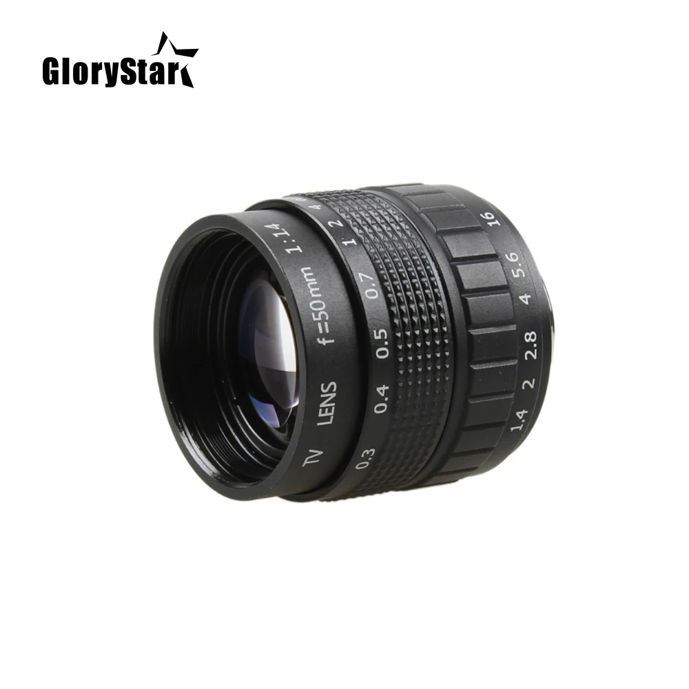 Линза GloryStar 50 мм F1.4 CC для ТВ-и видеокамер Крепление C макрокольцо Pentax Q / Q10 Q7 Q-S1 C-PQ |