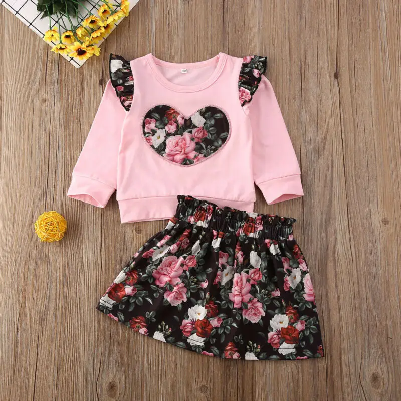 Комплект одежды из 2 предметов для новорожденных и маленьких девочек футболка