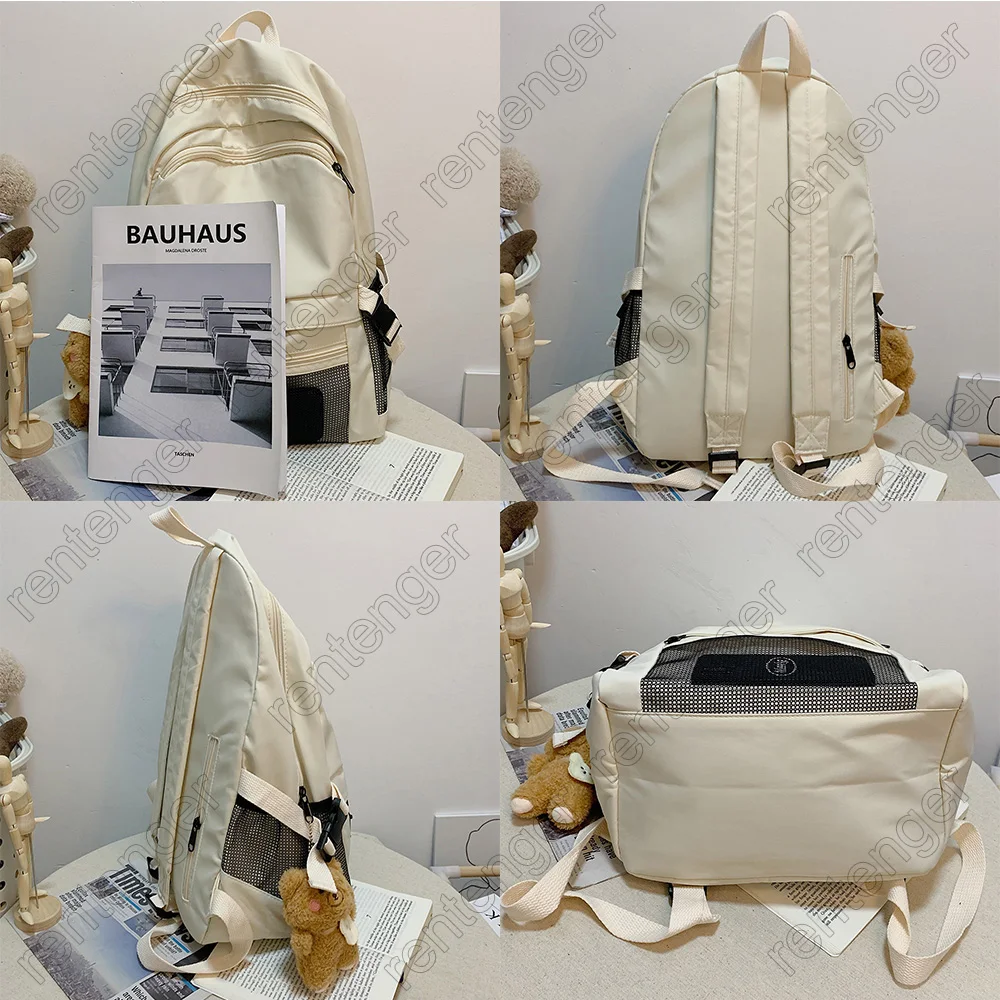 

Female Waterproof Mesh Backpack Girl Laptop Student Book Bag Trendy Women Cute Nylon Backpack Fashion Kawaii School Bag Ladies