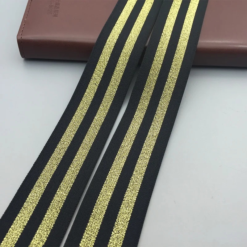 40 мм (1 57 дюйма) золотистые и Серебристые высокоэластичные ленты ткань канатная