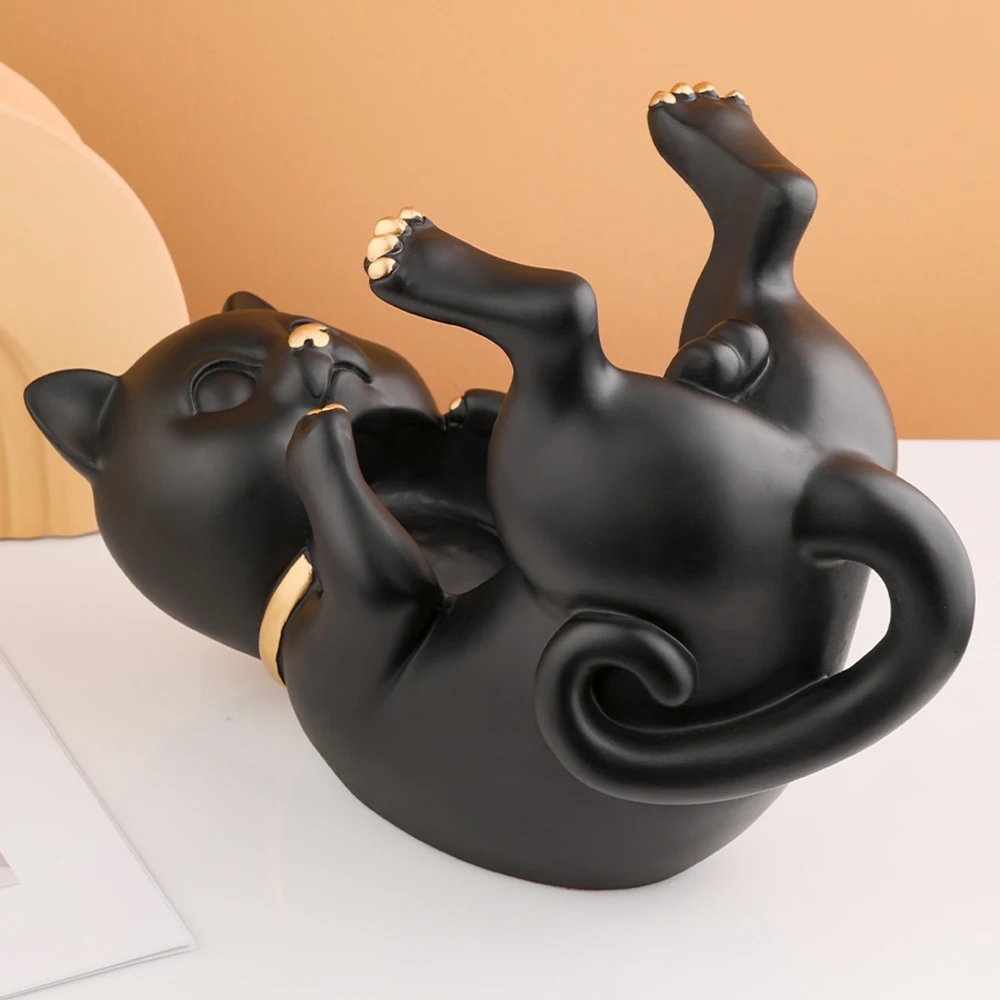Creative Lying Cat Sculpture Resin Figurine Wine Rack Holder Shelf Stand Home Living Room Office Decoration Craft Gift | Дом и сад