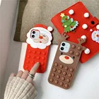 Чехол для iPhone 6 7 8 Plus X XR Max 11 12 13 Pro Max, Пузырьковые игрушки, креативный Рождественский чехол для телефона для снятия стресса