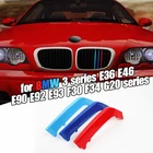 3 шт автомобиля 3D М Стайлинг передняя решетка Накладка бампера полосы наклейки крышка для BMW 3 серии GT E92 E46 E90 F30 F34 G20 E36