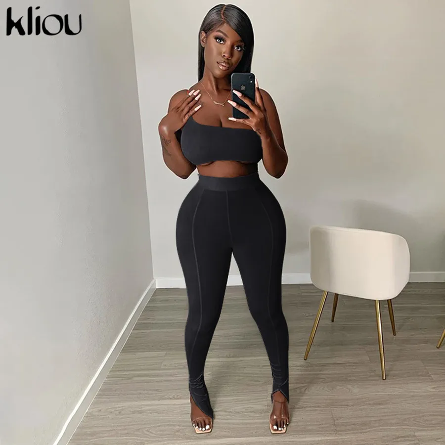 Женский спортивный костюм Kliou на одно плечо комплект из двух предметов