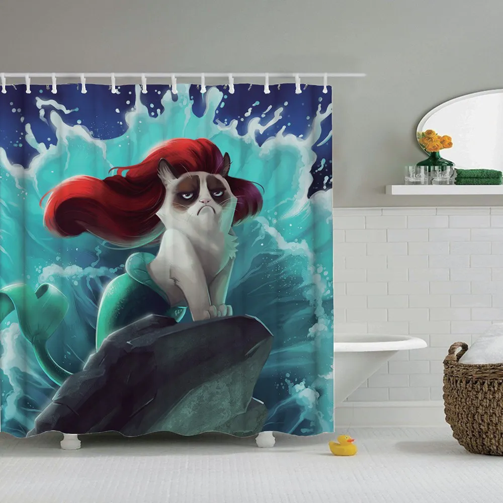 Животное слон Собака Лев кошка рыба полиэстер занавеска для душа Высокое штора