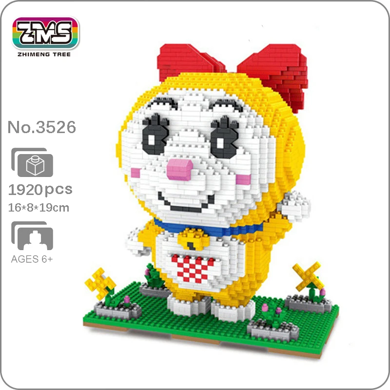 

ZMS Animal Cat Pet Anime Doraemon Robot 3D Model Building Blocks Set Mini Diamond Bricks Toy for Boys Children Gifts No Box