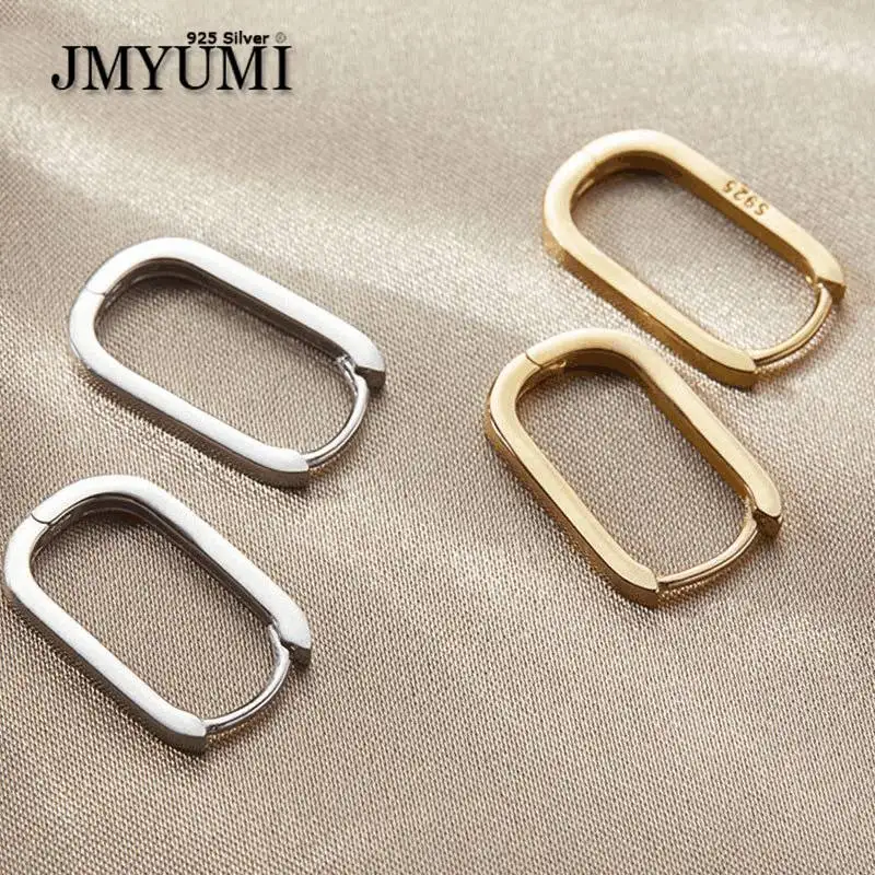 

JMYUMI 925 Sterling Silver Korean New Trendy O-Shape Square Hoop Earrings Temperament Simple Charm Elegant Jewelry Accessories