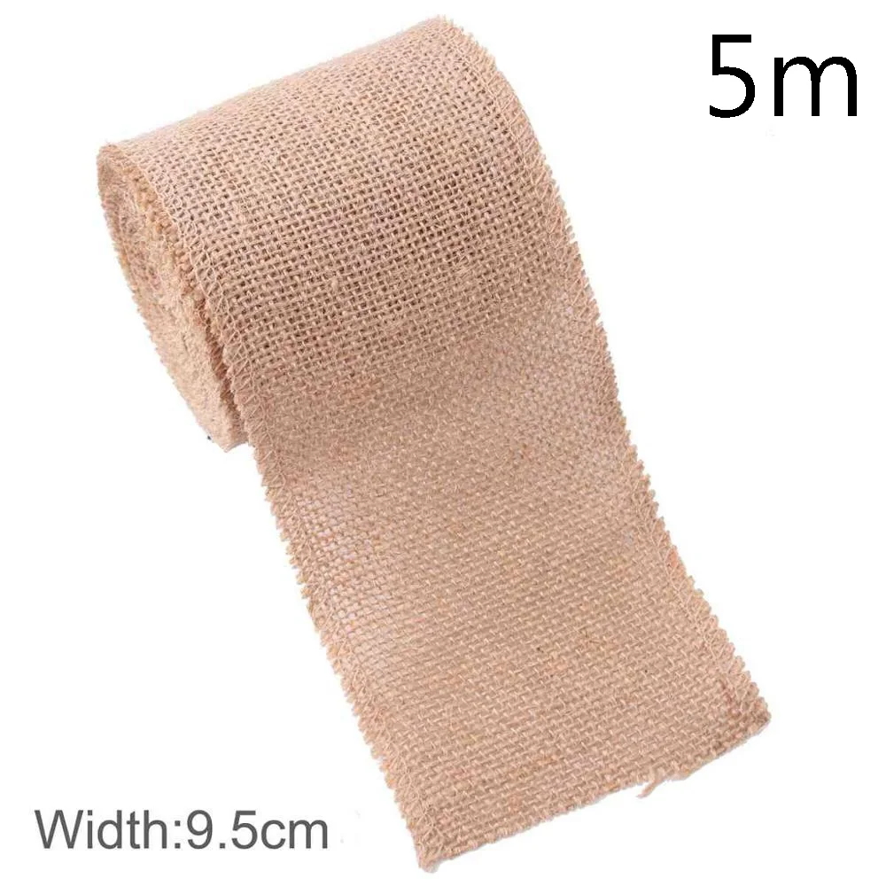 5m Style 7 QIFU 2/5M из натурального джута ленты в декорированном мешковиной горшке джутовое кружево декорированном мешковиной горшке ленты из натурального джута Свадебные украшения рустикальная Свадьба Центральные рустикальная свадьба - Цвет: 5m Style 7