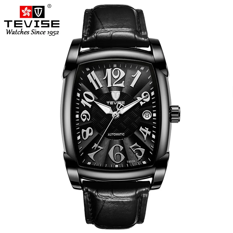

2021 new fashion men's watch high-end tourbillon automatic mechanical watch men's rectangular belt watch business watch -Q4