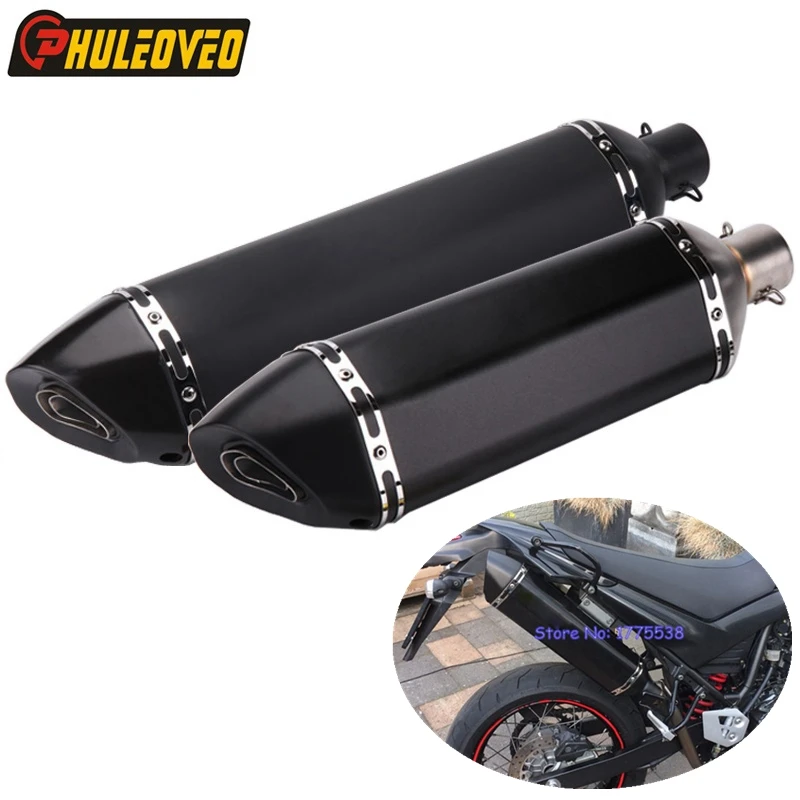 

Motorcycle Exhaust Muffler Pipe Leak Stainless Steel ID:51mm L:570mm/470mm Universal Motorbike Muffler Exhaust Escape DB Killer