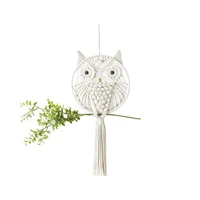 european retro style cotton rope handwoven owl wall hanging ornaments tapestry home decoration accessories bedroom decor