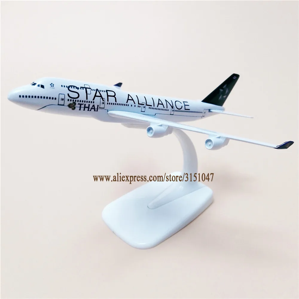 

16cm Air THAI Star Alliance Boeing 747 B747-400 Airlines Airplane Model Plane Model Alloy Metal Aircraft Diecast Toy Kids Gift