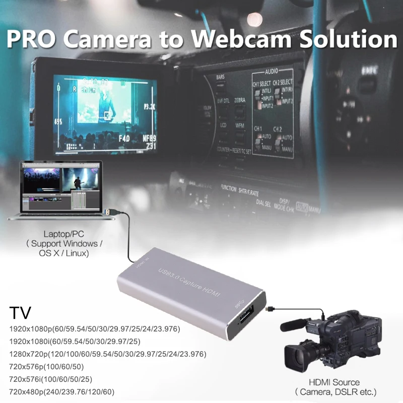 1080P 60FPS USB3.0 UVC HD карта видеозахвата HDMI/SDI 1080P HD коробка видеозахвата с высокоскоростным интерфейсом и дизайном без шнуровки