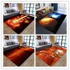 Готические большие ковры с рисунком пламени и футбола, 3D декоративный ковер для спальни, современные детские коврики для игровой зоны, Детский напольный коврик