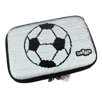 smiggle pencil case for boys school supplies white sequin football double sided pattern big plus pen box back to school