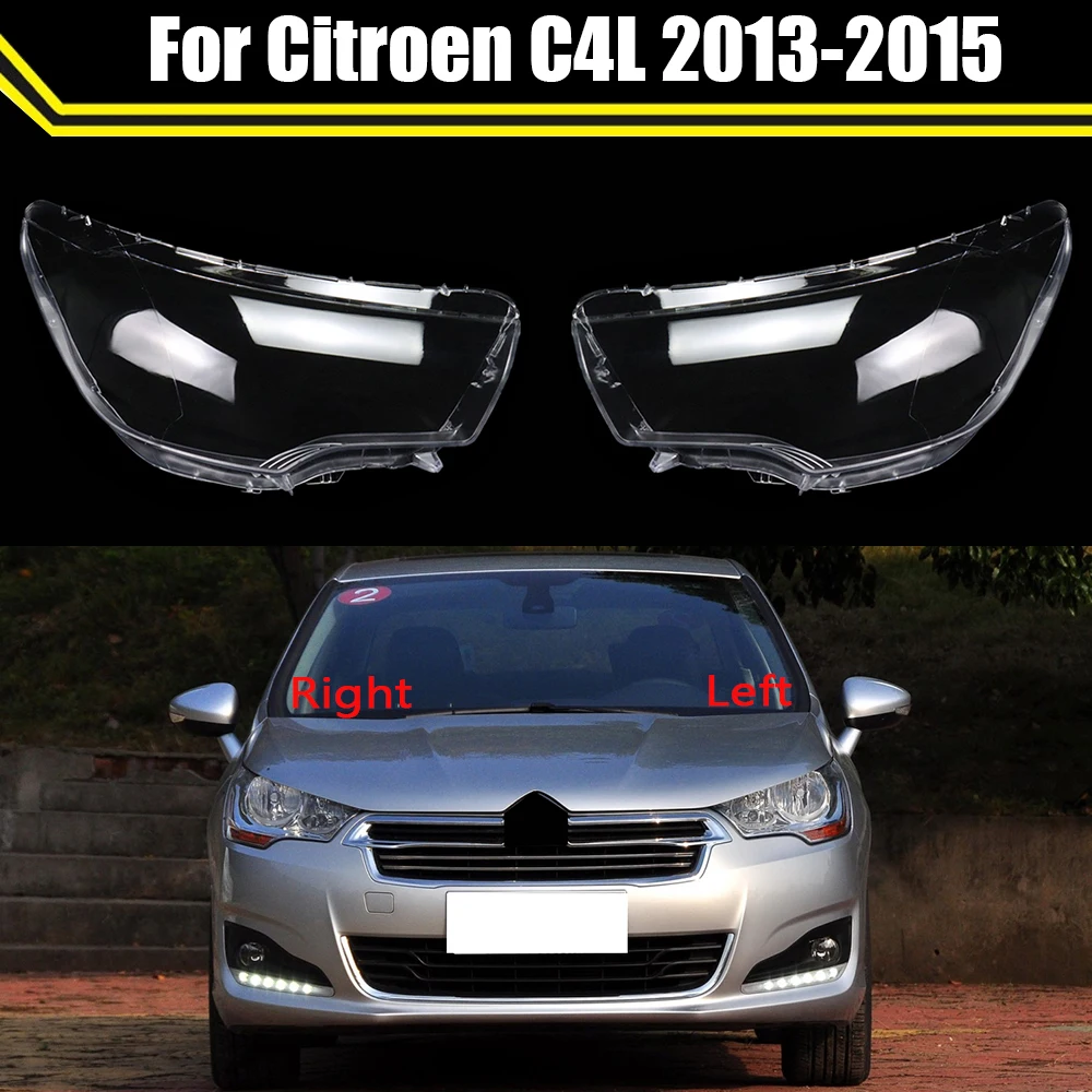 Car Front Headlight Lens Glass Masks Auto Shell Headlamp Lampshade Light Lamp Cover Lampcover For Citroen C4L 2013 2014 2015