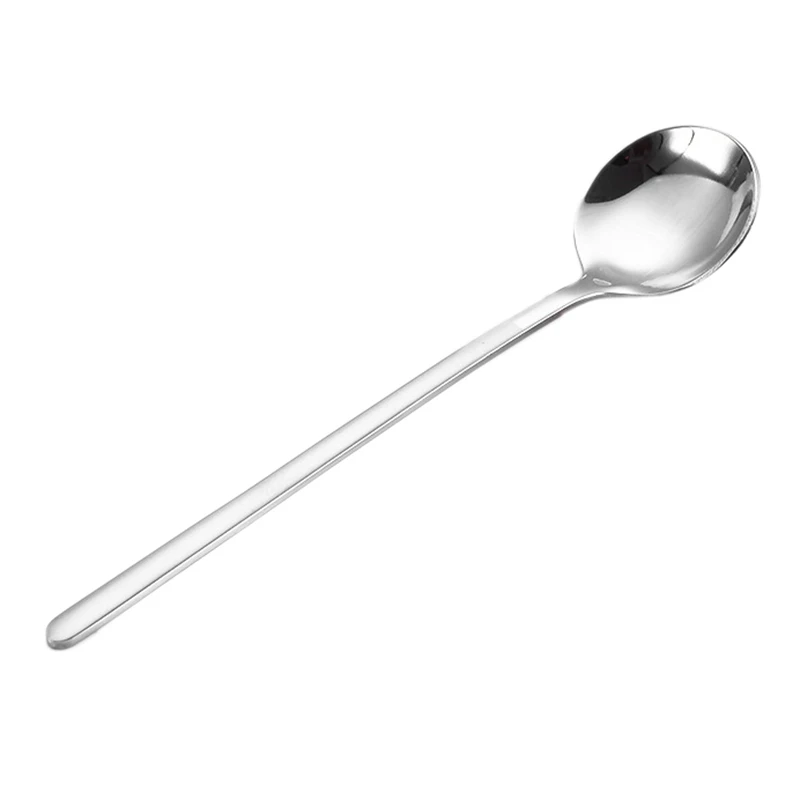 

12Pcs/Set Round Shape Coffee Spoon Stainless Steel Mini Teaspoons Sugar Dessert Spoon Ice Cream Soup Spoon 13CM(Silver)
