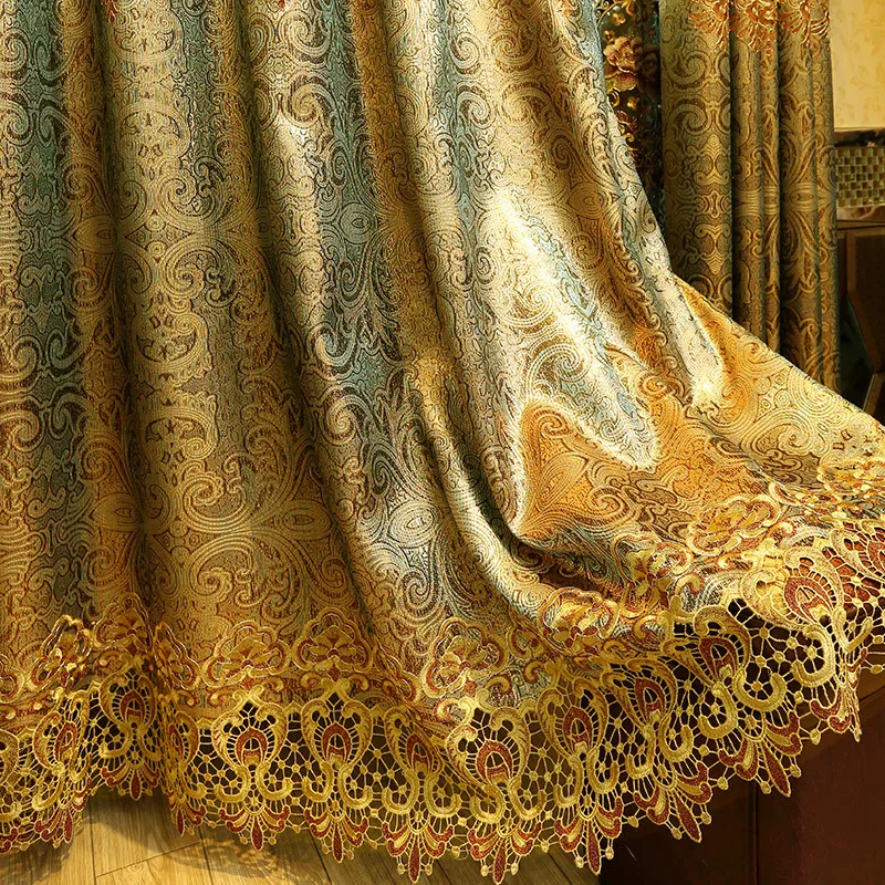 European American Luxury embroidered curtains for Bedroom Gold high quality Living Room Window curtain kitchen/Hotel | Дом и сад