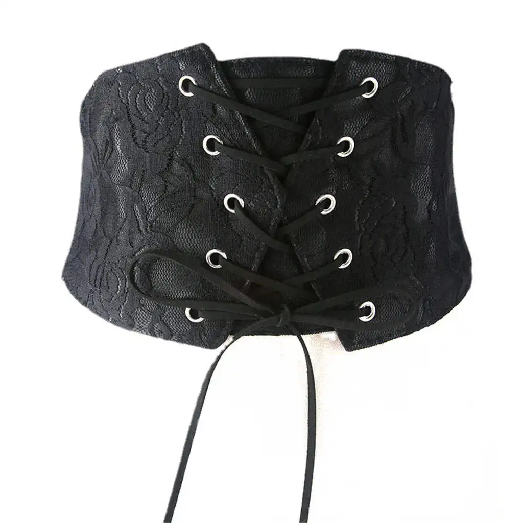 

Женский эластичный корсет с широким поясом, пояс на шнуровке с кнопкой, винтажный пояс для футболок, пальто, платьев для девочек