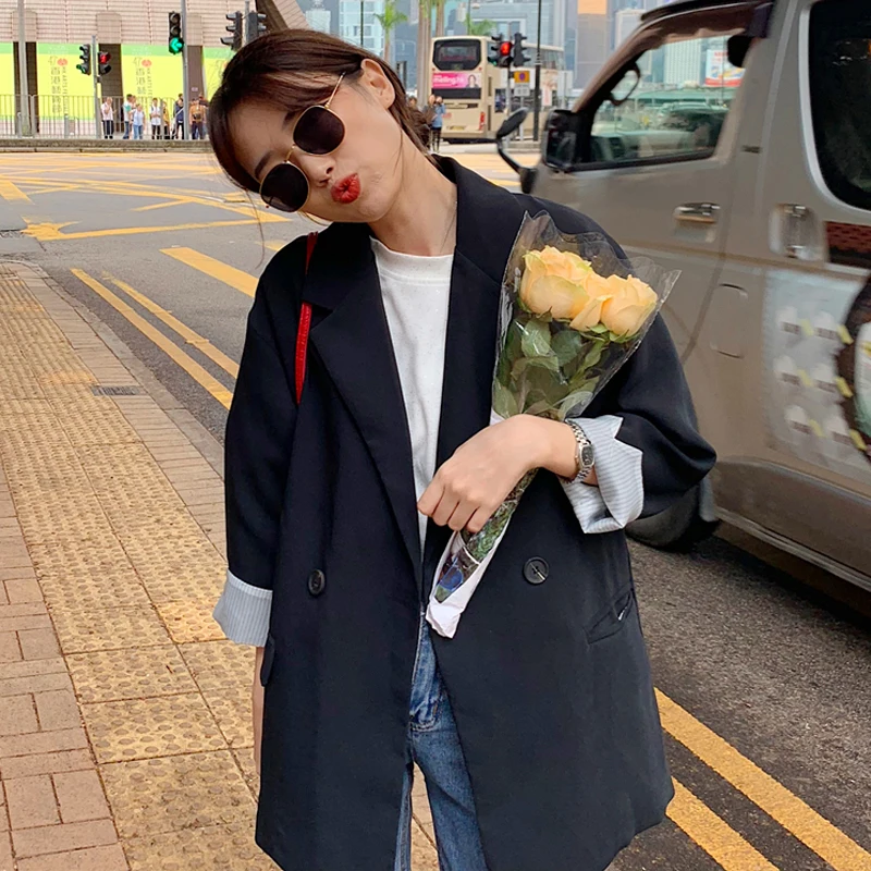 Осень 2020 НОВЫЙ свободный костюм в Корейском стиле с длинным рукавом куртка