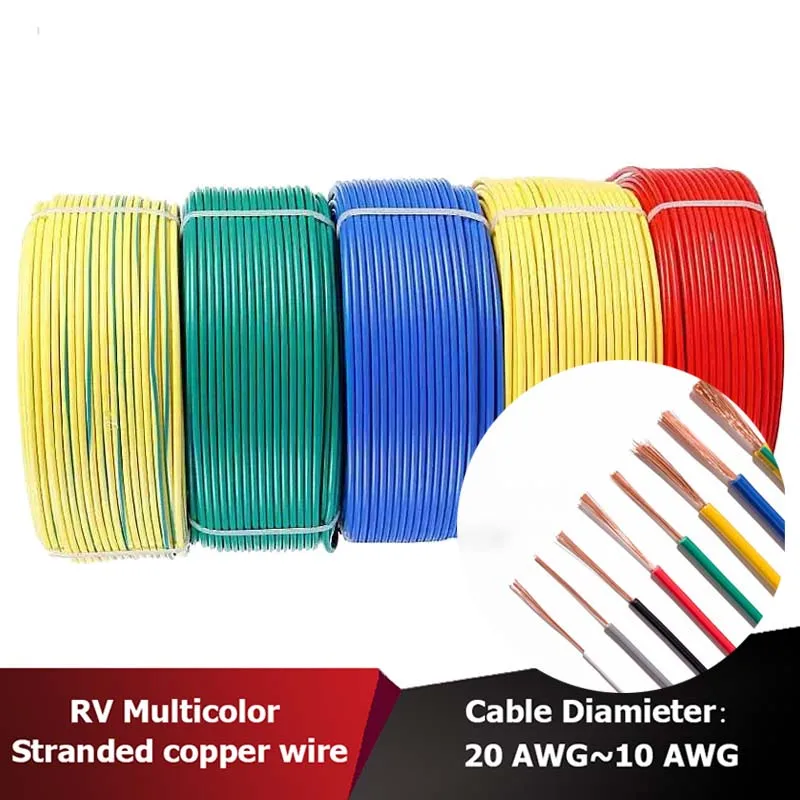 RV single core wire, solid copper wire, PVC insulated cable, electronic power cable, solid copper