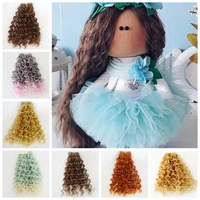 1pc doll hair extension doll wigs 20100cm natural color noodle curly doll hair weft for bjd sd russian handmade doll