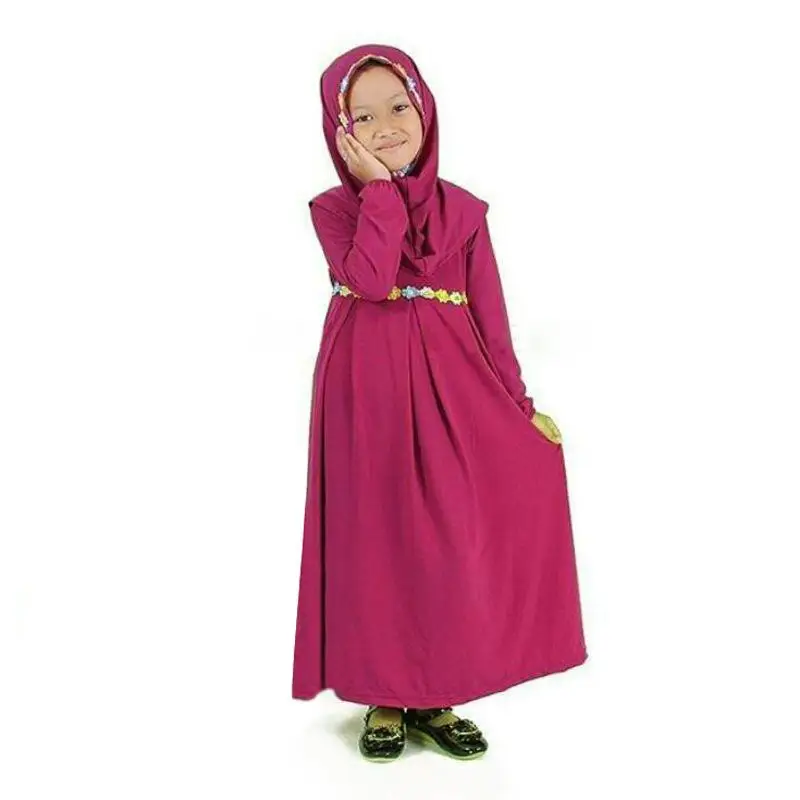 Мусульманские Детские платья для девочек Abaya Дубай Арабский хиджаб платье кафтан