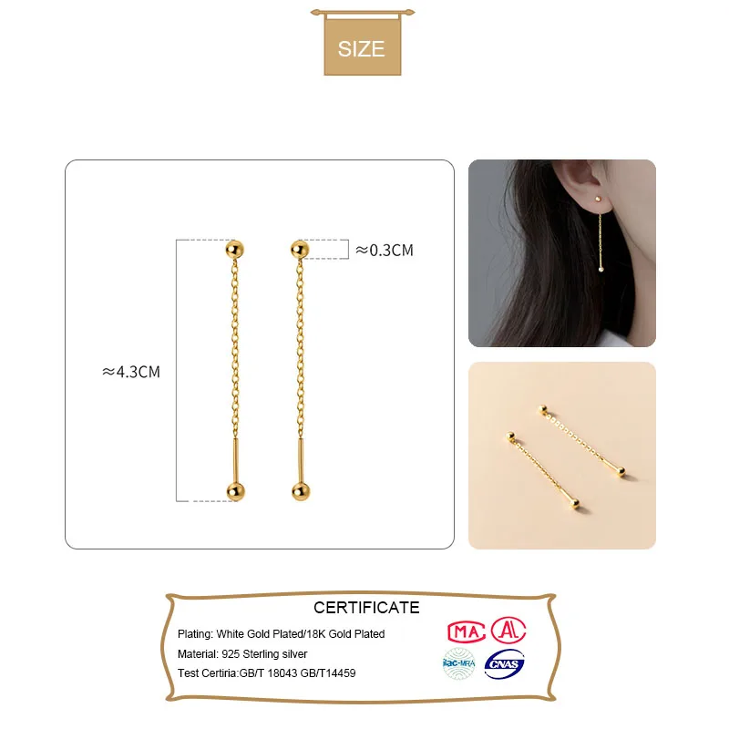

TrustDavis Minimalist 925 Sterling Silver Star Cross Bead Linked Stick Stud Earring For Women Creative Fashion Jewelry DB1306
