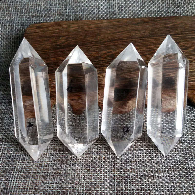 

Home Decor Clear Crystal Stone White Quartz Transparency Points Pillar Column Terminated Wand Specimen Healing Reiki Mineral