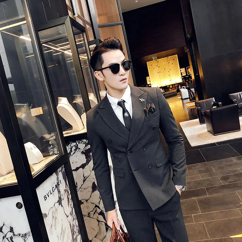 New Korean Slim Fit Suit Men Formal Romantic Weddings Modric Unique Costume Men 3 Piece Traje Para Boda Mens Clothes Ec5xft