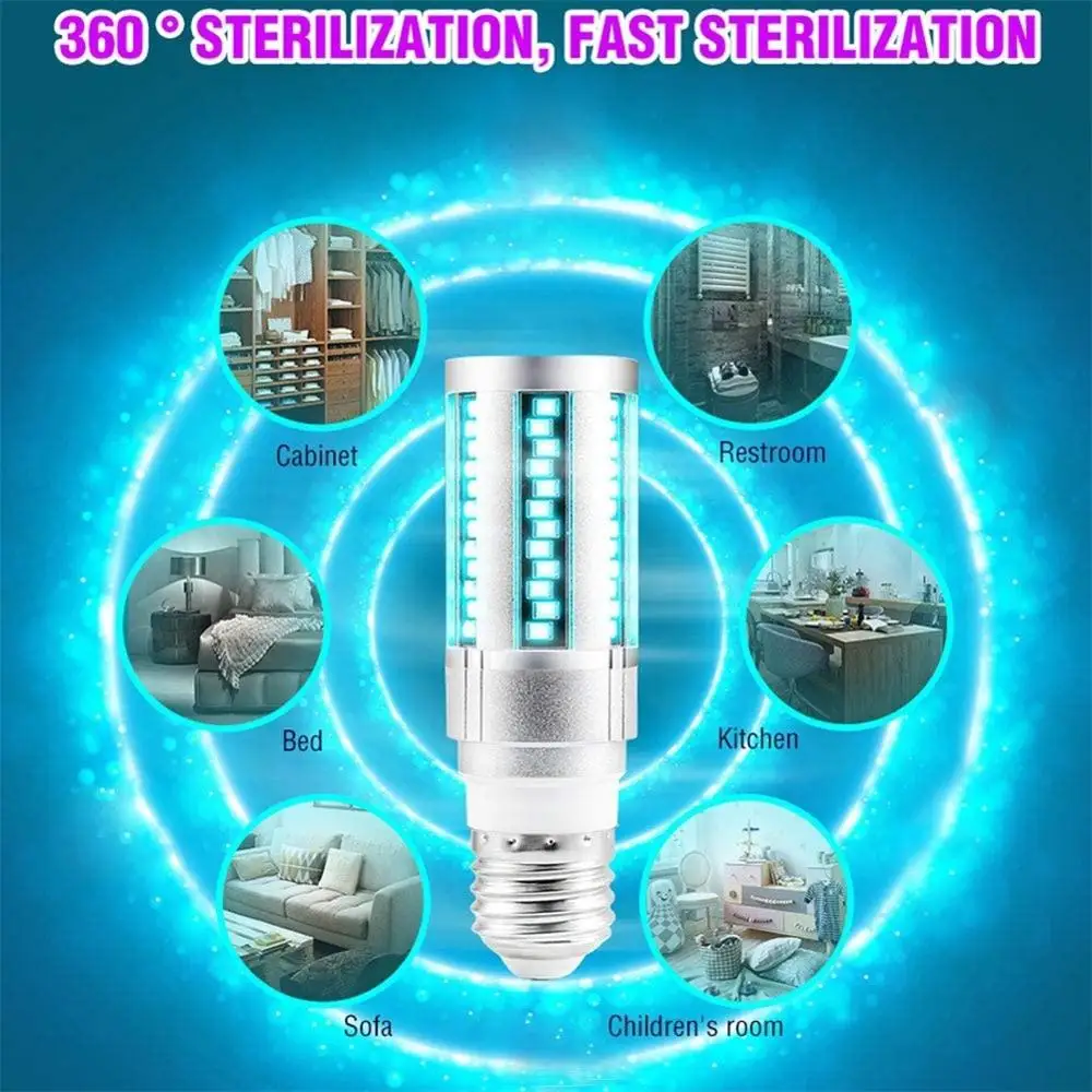 UVC LED Bulb E27 UV Lamp 15W 20W Desinfection Light Corn 220V Ultraviolet Bactericidal Sterilization | Лампы и освещение