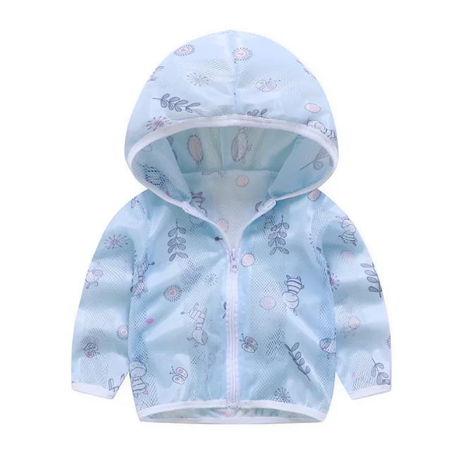 Детское летнее пальто с капюшоном Солнцезащитная одежда детская верхняя куртка