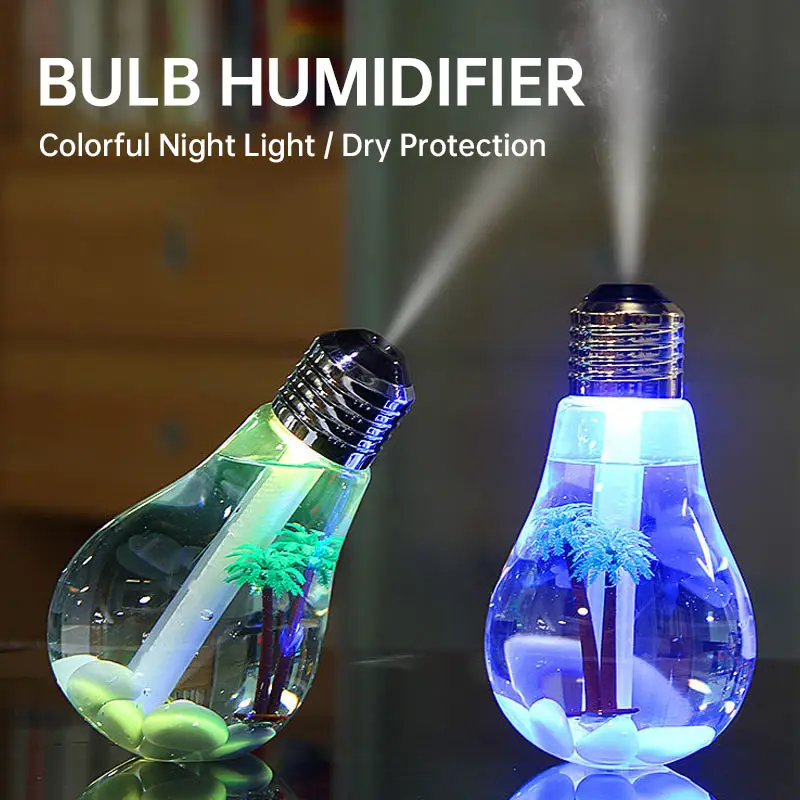 

Увлажнитель-Ароматизатор воздуха с лампочками 7 цветов, 400 мл