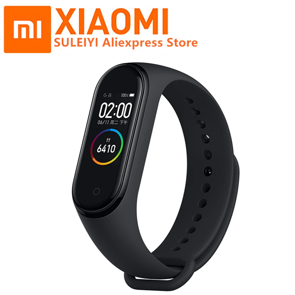 Смарт-браслет Xiaomi Mi Band 4 100% оригинальный Водонепроницаемый Фитнес-трекер с AMOLED