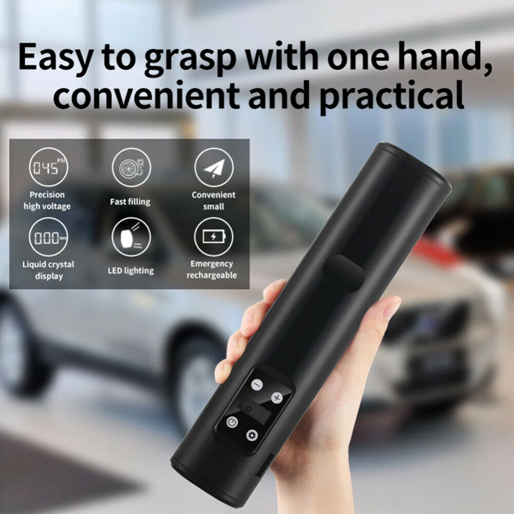 

Portable Air Pump Wireless Air Electric Tire Inflatable Air Pump Motorbike Tyre Inflator Lcd Digital Rechargeable for Bicycle